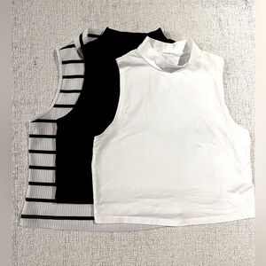 Trio of Mock Neck Crop Top Shirts - Old Navy and Wild Fable